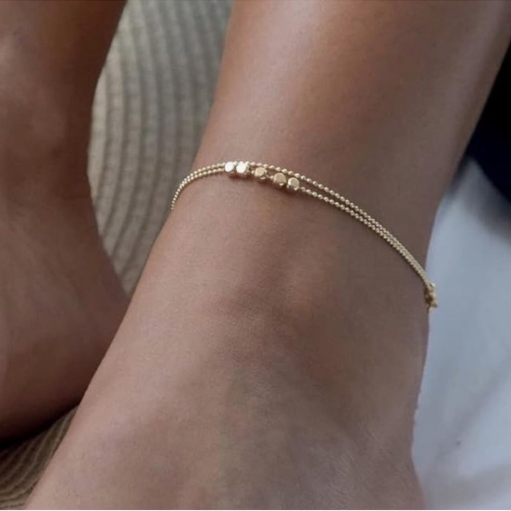 NEW 14K Gold Plated Elegant Gold Ankle Bracelet - Picture 4 of 6